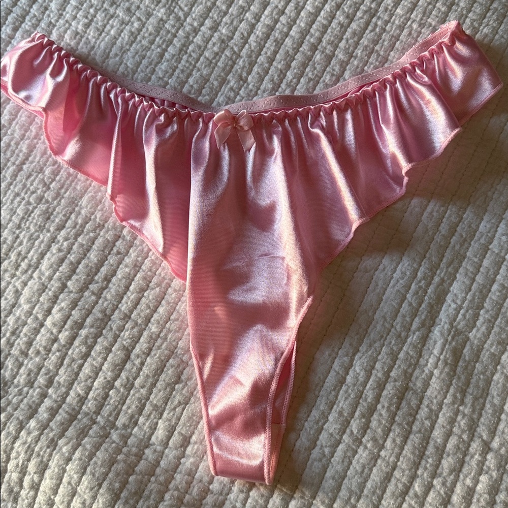 Pink Silky Thong